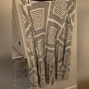 Mango Black and White Striped Skirt